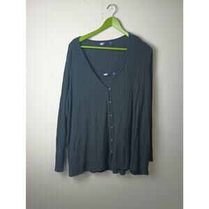 Lands End Tank Top and Cardigan Set Women's Black Size 3X (24W-26W) Ribbed